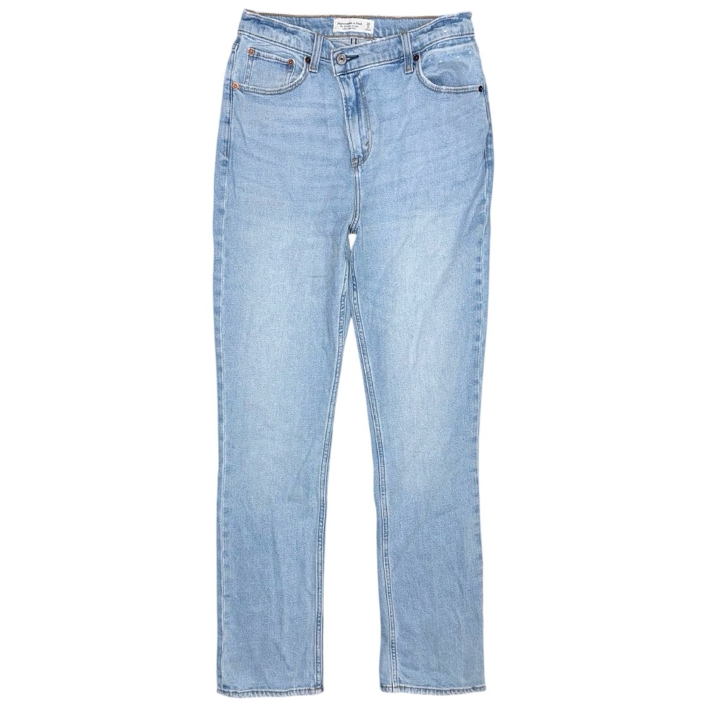 Abercrombie & Fitch 90s Slim Straight Jeans 28 / 6 Ultra High Rise Light Wash